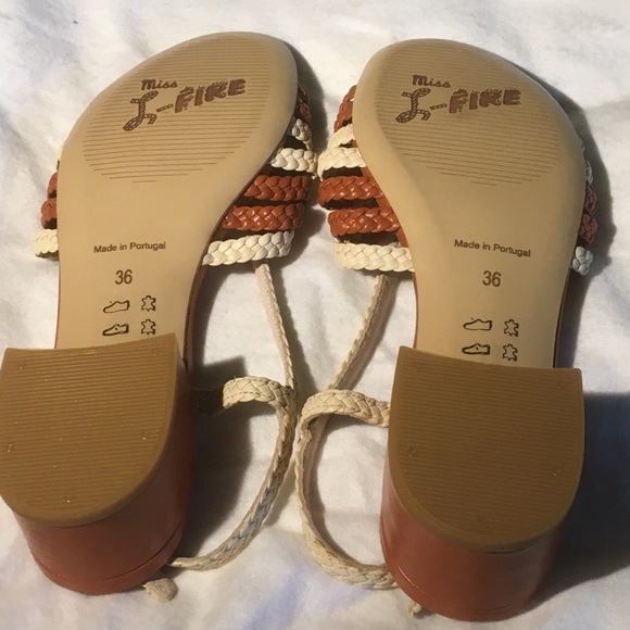 Miss “L” Fire 🔥 braided leather sandals 👡 NWT - Picture 7 of 7